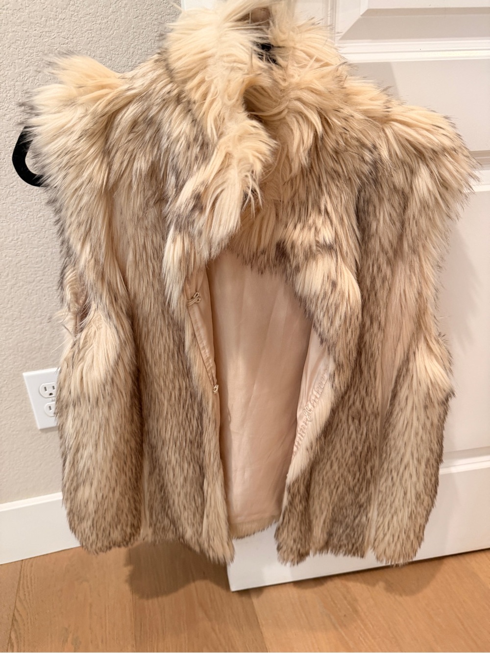 Topshop Cream Faux Fur Vest - Neutral Tones